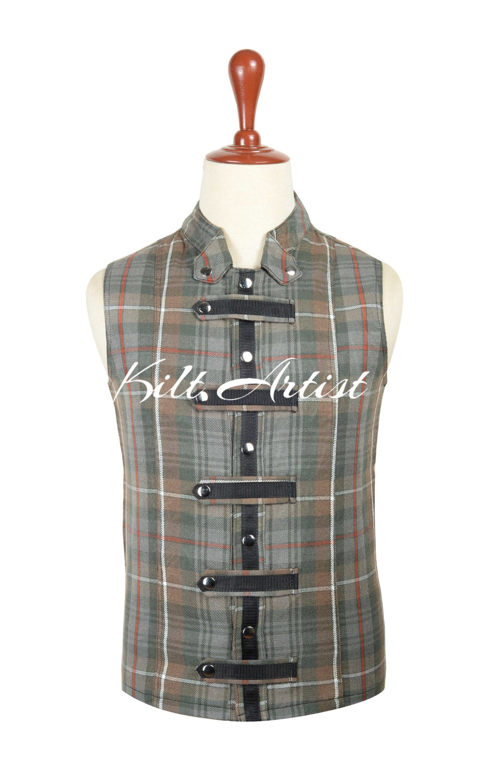 Mackenzie Weathered Tartan Punk Rock Vest