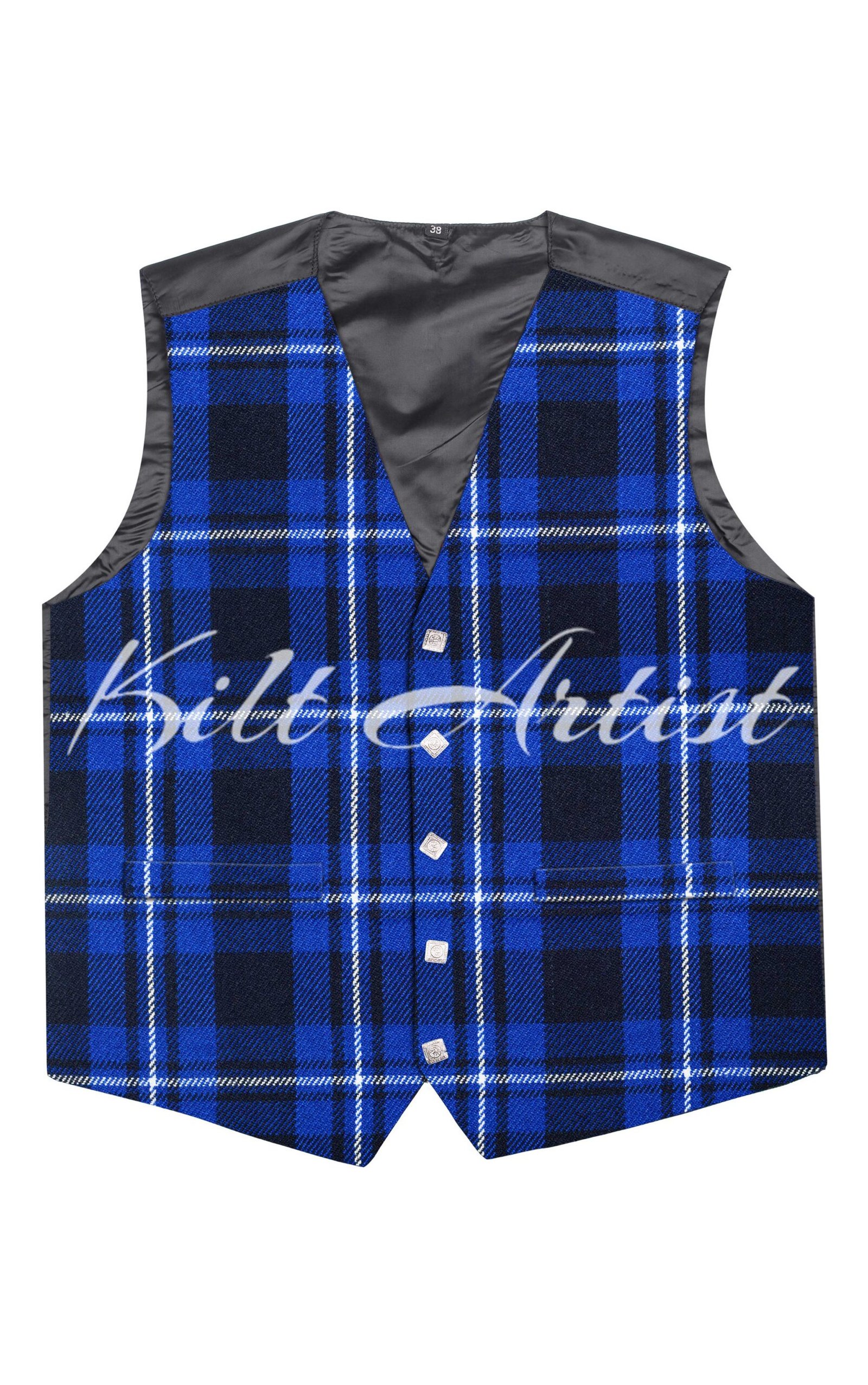 Ramsey Blue Tartan Argyll Waistcoat