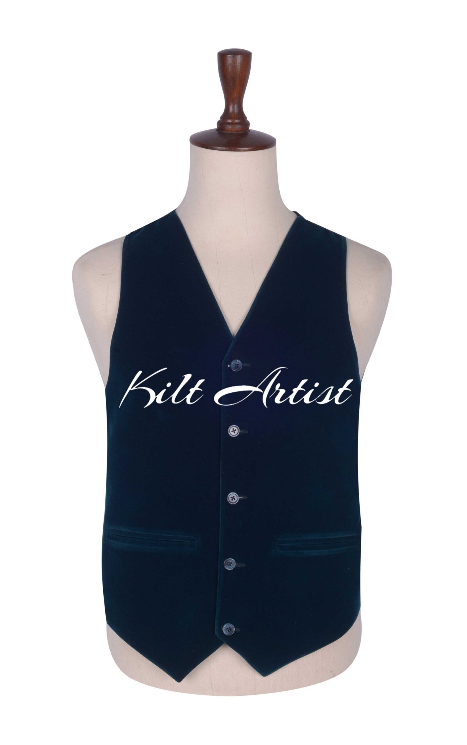 Torquise Blue Velvet Waistcoat